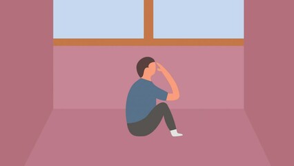 Animated flat design trauma vector illustration	