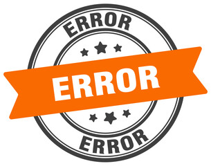 error stamp. error label on transparent background. round sign