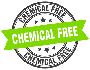 chemical free stamp. chemical free label on transparent background. round sign