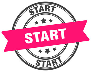 start stamp. start label on transparent background. round sign