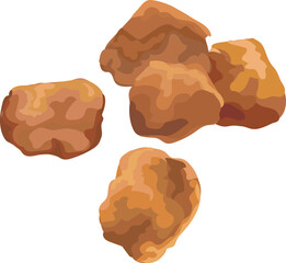 Chicken nuggets illustration on transparent background.
