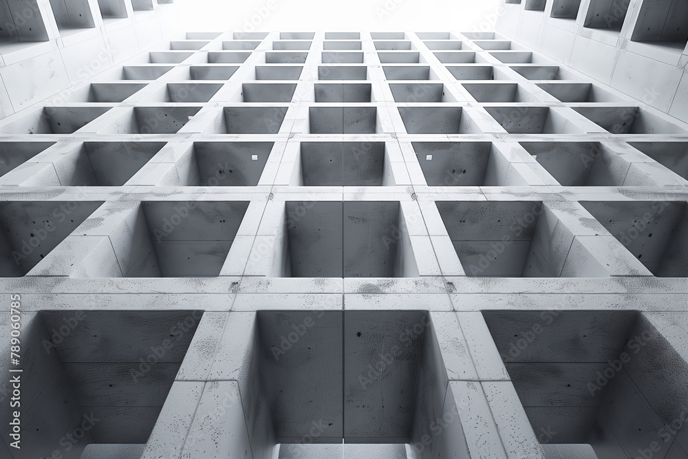 Poster abstract 3d pattern. brutalist building facade. background image. created with generative ai technol