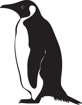 recommend clip art: Penquin silhouette vector black on white background