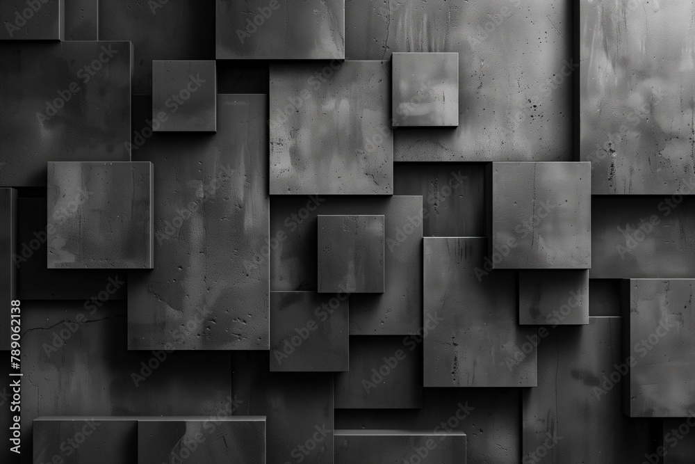 Poster abstract black 3d pattern. brutalist style. background image. created with generative ai technology.
