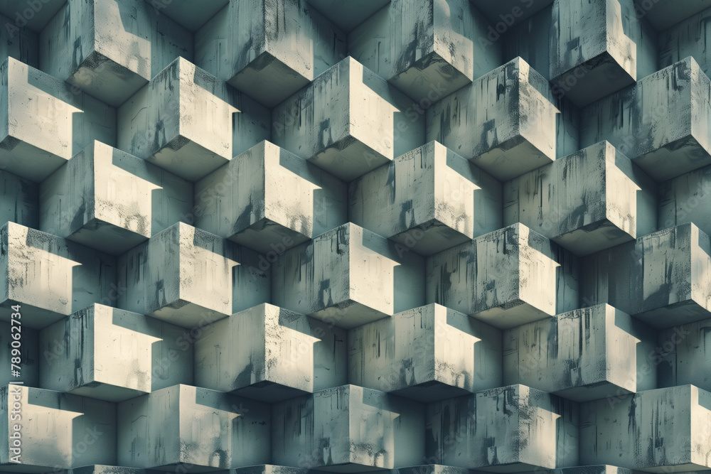 Poster abstract 3d pattern. brutalist style. background image. created with generative ai technology.