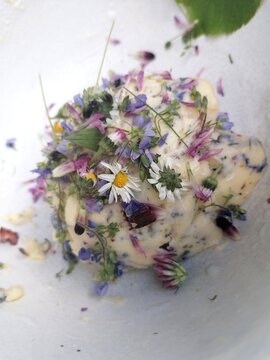 Natural Wild Flowers mixed together with Butter
