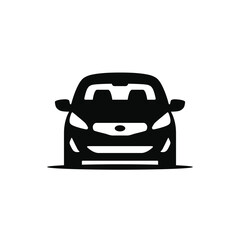 Car silhouette icon. Front view. Vector illustration