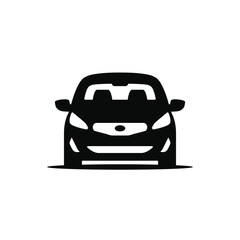 Car silhouette icon. Front view. Vector illustration