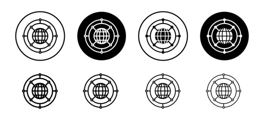 Global network of internet or communication icon. worldwide navigation symbol