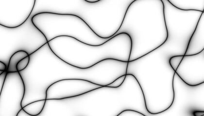 Abstract black blur thin linear abstract curved wavy wide pattern for background, wallpaper,...