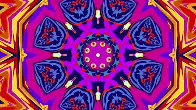 Abstract colorful psychedelic video for summer music festival
