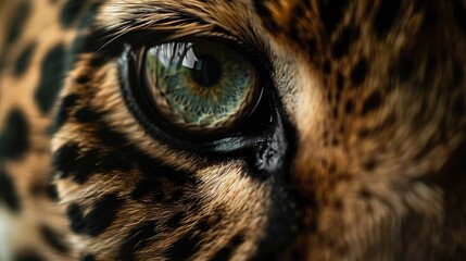Closeup of Amur leopard eyesclose up Amur leopard eyes : Generative AI - obrazy, fototapety, plakaty