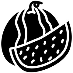 Watermelon Slice Glyph Icon