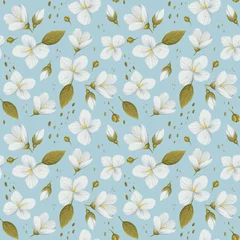 floral seamless pattern in blue shades © Алина Соколова