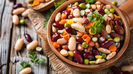 Beans mixture . Colorful beans close up