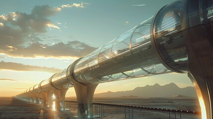 Hyperloop stations in the sky