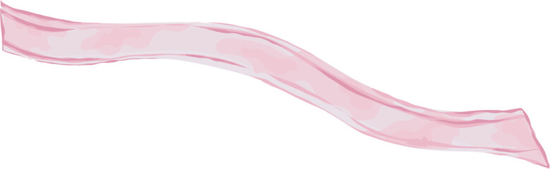 Pink ribbon illustration on transparent background.
