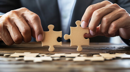 Implement puzzle improve communication solve synergy organize team building connection plan trust service strategy