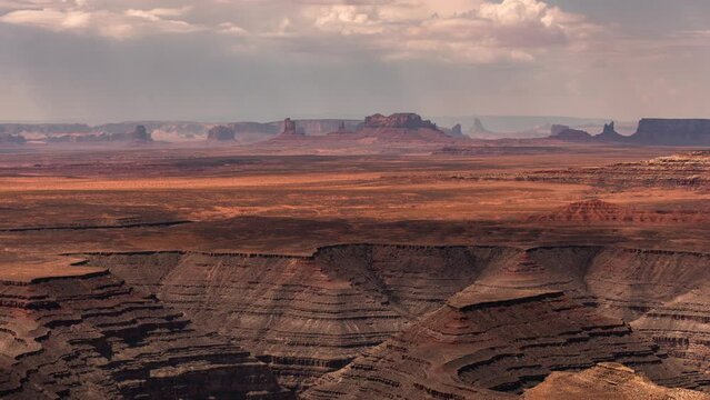Muley Point and Monument Valley Glen Canyon National Recreation Area Time Lapse Pan L Utah Southwest USA