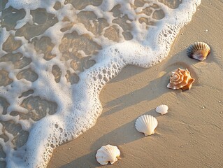 Beachcomber's Haven: Along the sandy shores of a deserted beach