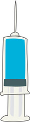 Syringe cartoon on a transparent background.

