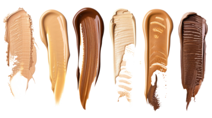set collection of skin toned make-up smear isolated