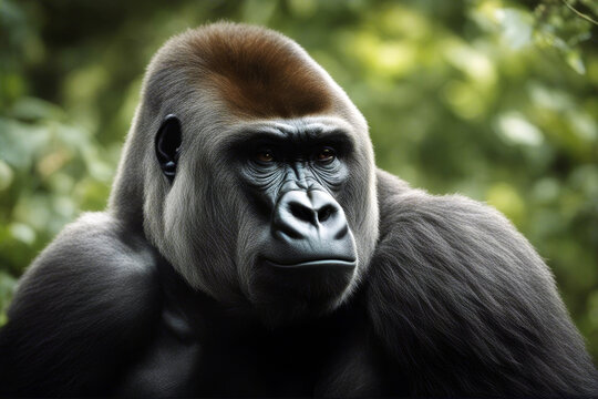 lowland Gorilla Western ape jungle animal large africa primate mammal