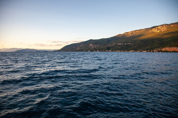 Lake Ohrid, a lake which straddles the mountainous border between the southwestern part of North...