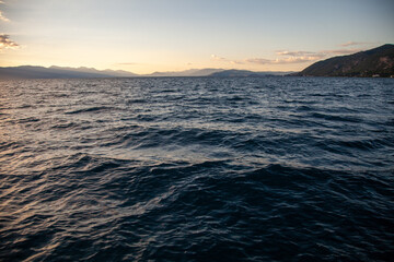 Lake Ohrid, a lake which straddles the mountainous border between the southwestern part of North...