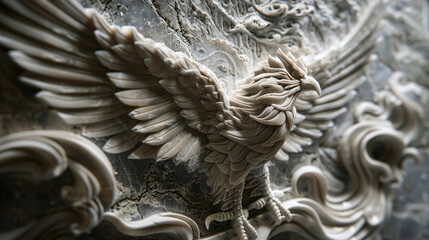 Phoenix stone carving