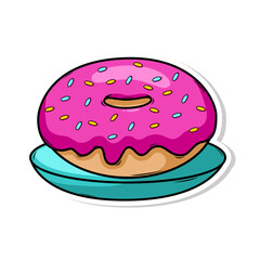 Delicious donut vector hand draw illustration