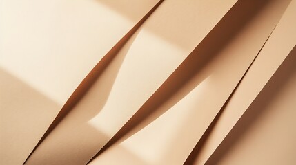 Beige colored paper texture background Minimal paper cut style composition with layers of geometric...