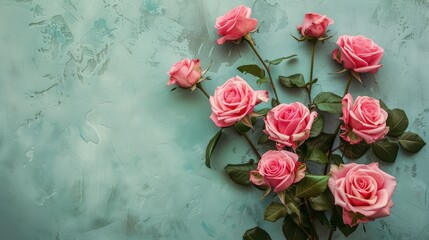 The image features vibrant pink roses set against a soft light blue backdrop serving as a perfect representation for occasions like Mother s Day Valentine s Day or birthday celebrations Thi