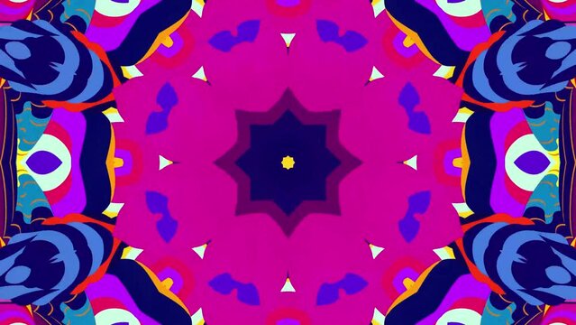 Abstract colorful psychedelic video for summer music festival
