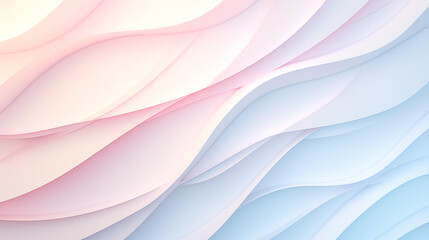 3d render of abstract background with wavy paper elements, pastel colors, soft lighting, low angle...