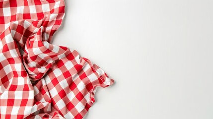 Kitchen table cloth Cooking towel isolated on white background Top view flat lay with copy space : Generative AI