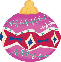 Christmas ball illustration on transparent background.
