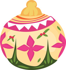 Christmas ball illustration on transparent background.
