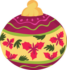 Christmas ball illustration on transparent background.
