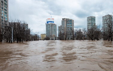 Großstadt Flut Überschwemmung