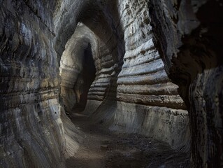 Deep beneath the earth's surface, a network of winding tunnels stretches out into the darkness