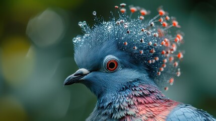 close up of Victoria Crowned Pigeon