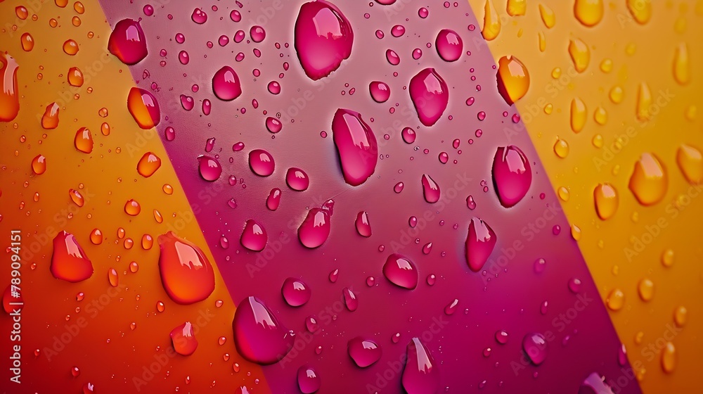 Aufkleber water drops on color background top view : generative ai