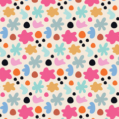 Colorful summer bright seamless pattern with abstract pattern.