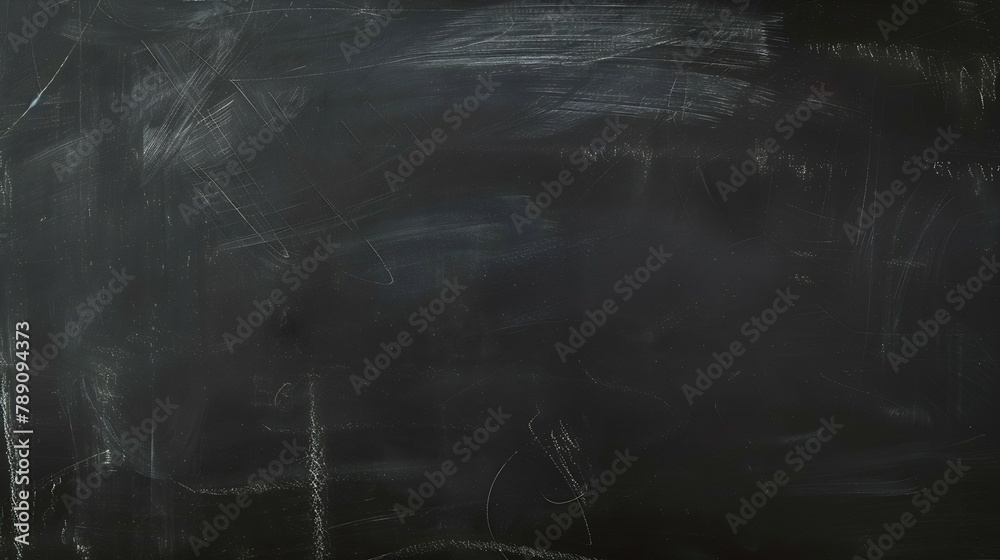 Aufkleber flat lay of laptop on chalkboard table background : generative ai