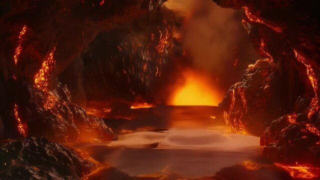 In a cavern deep underground carved from the hardened lava of an ancient eruption lies the secret stronghold of the volcanic warlocks. . .