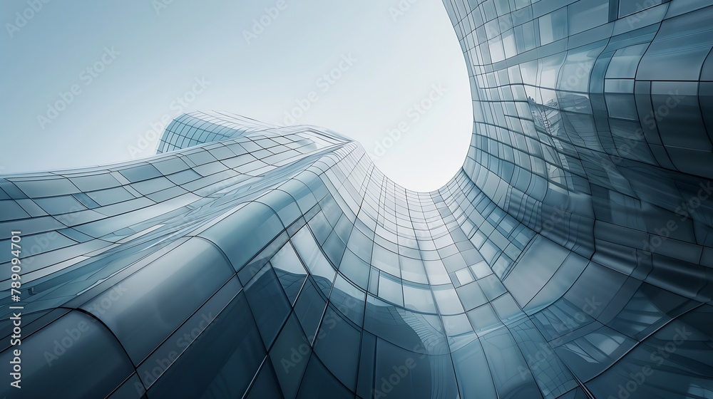 Poster low angle of a building wave close up : Generative AI