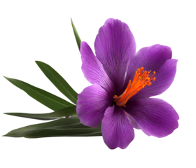 Zoomed-in perspective of solitary purple saffron blossom Jacob's Ladder (Polemonium caeruleum). Flower Closeu