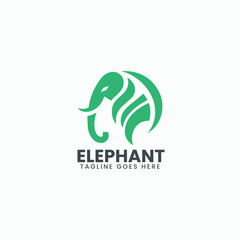 elephant logo design template in minimalistic style
