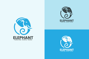 elephant logo design template in minimalistic style